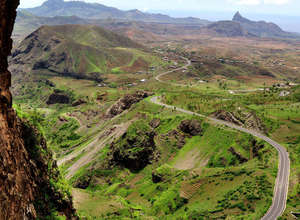 Blick von Serra auf die Hochebene von Assomada