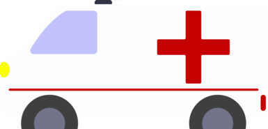 Illustration eines Krankenwagens mit Blaulicht