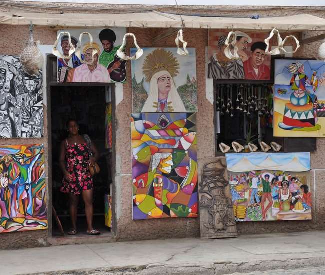 Kapverdische Badeinsel Sal Artesanato in Santa Maria