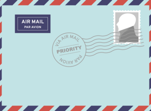 gezeichneter Air Mail Briefumschlag
