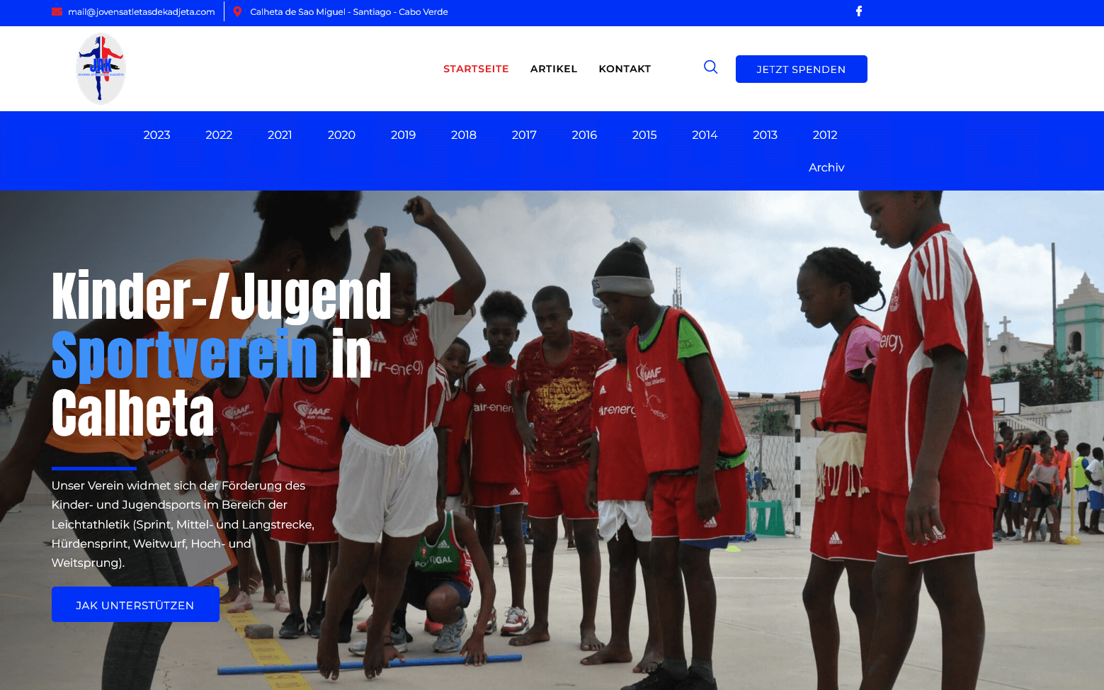 Screenshot einer Internetseite